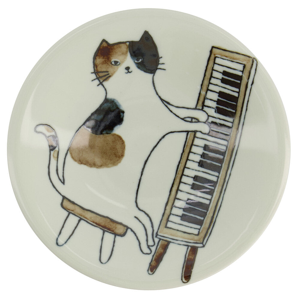 Neko Maruke Cat tallerken, brun/sort - Ø16 cm